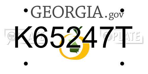 K65247T Georgia License Plate