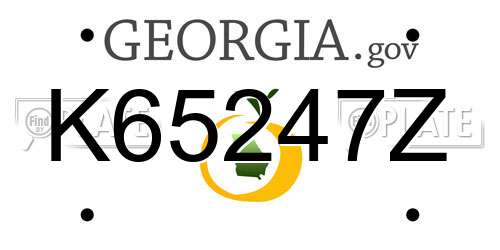 K65247Z Georgia License Plate