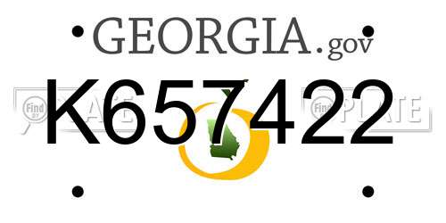 K657422 Georgia License Plate