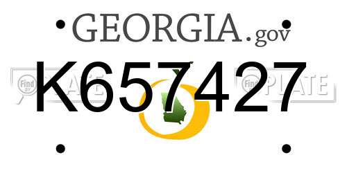 K657427 Georgia License Plate