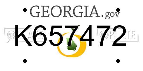 K657472 Georgia License Plate