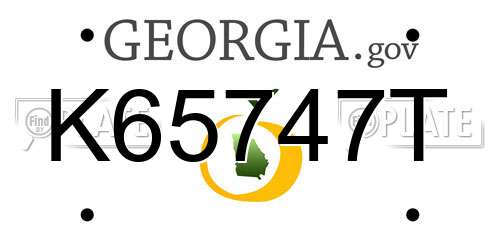 K65747T Georgia License Plate