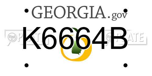 K6664B Georgia License Plate