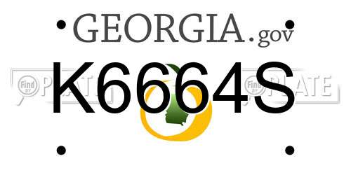 K6664S Georgia License Plate