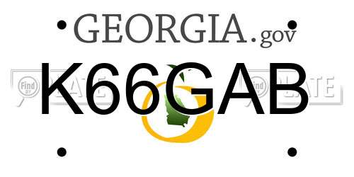 K66GAB Georgia License Plate