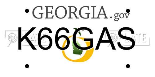 K66GAS Georgia License Plate