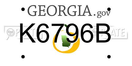 K6796B Georgia License Plate