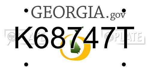 K68747T Georgia License Plate