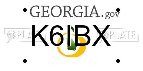K6IBX Georgia License Plate