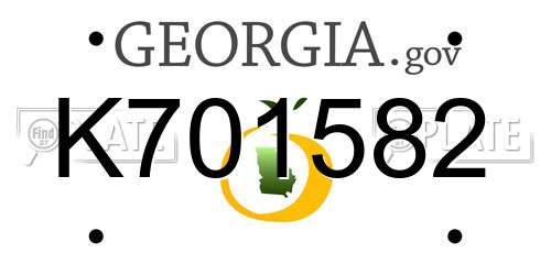 K701582 Georgia License Plate