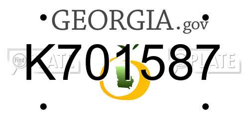 K701587 Georgia License Plate