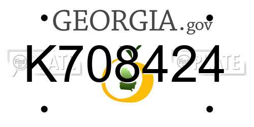 K708424 Georgia License Plate