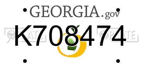 K708474 Georgia License Plate