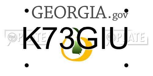 K73GIU Georgia License Plate
