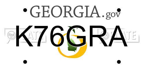 K76GRA Georgia License Plate