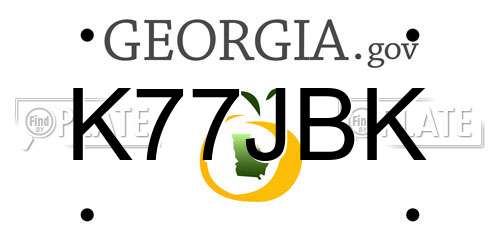 K77JBK Georgia License Plate