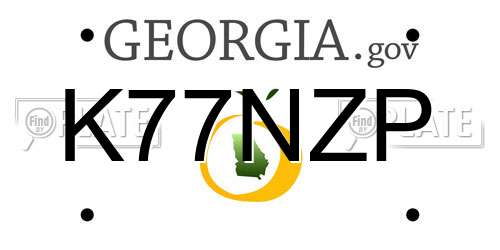 K77NZP Georgia License Plate