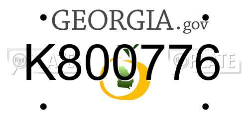 K800776 Georgia License Plate