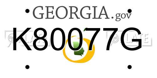 K80077G Georgia License Plate