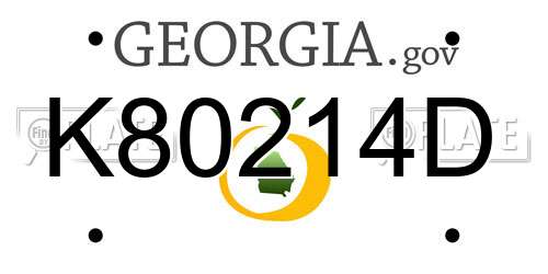 K80214D Georgia License Plate
