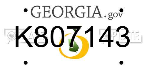 K807143 Georgia License Plate