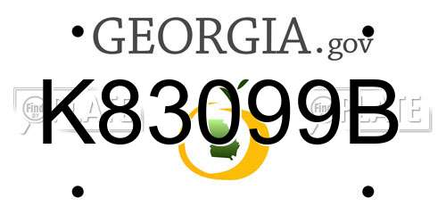 K83099B Georgia License Plate