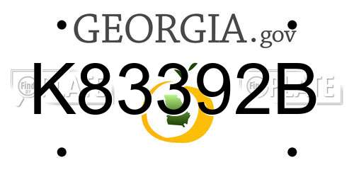 K83392B Georgia License Plate