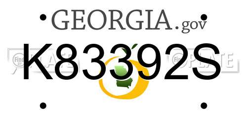 K83392S Georgia License Plate