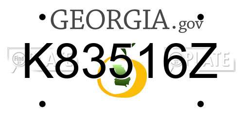 K83516Z Georgia License Plate