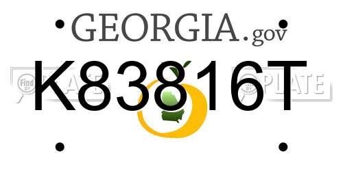 K83816T Georgia License Plate