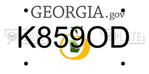 K859OD Georgia License Plate