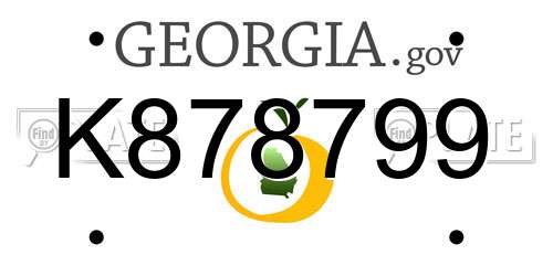 K878799 Georgia License Plate