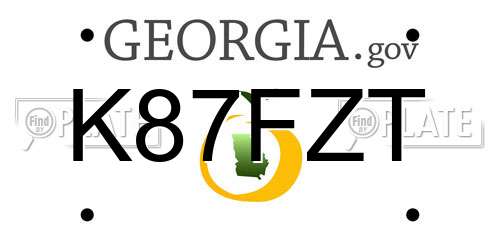 K87FZT Georgia License Plate