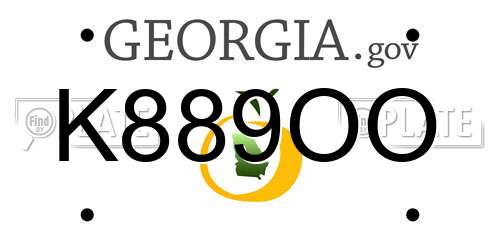 K889OO Georgia License Plate