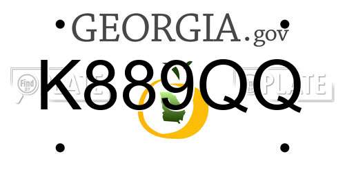 K889QQ Georgia License Plate