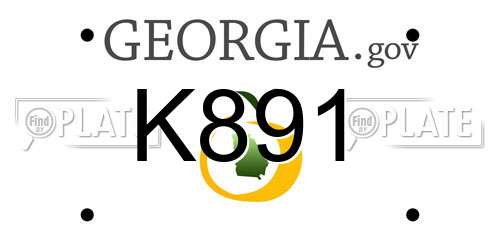 K891 Georgia License Plate