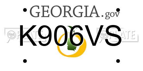 K906VS Georgia License Plate