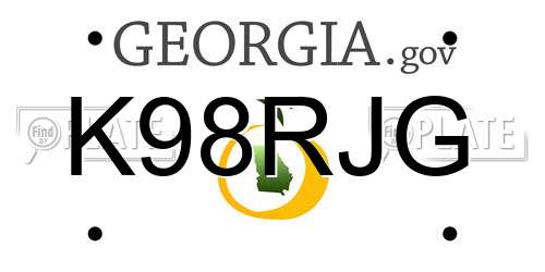 K98RJG Georgia License Plate