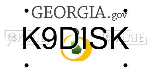 K9DISK Georgia License Plate