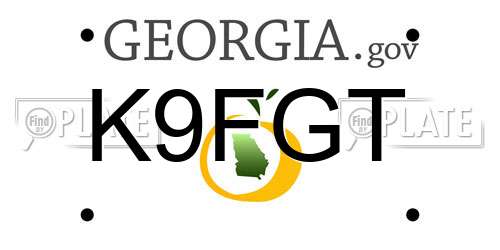 K9FGT Georgia License Plate