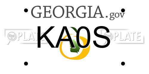 KA0S Georgia License Plate