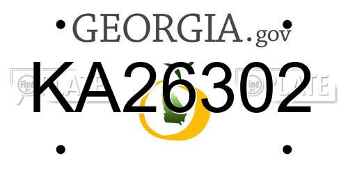KA26302 Georgia License Plate