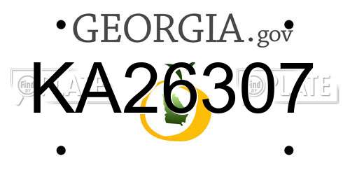 KA26307 Georgia License Plate