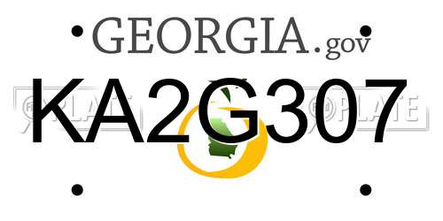 KA2G307 Georgia License Plate