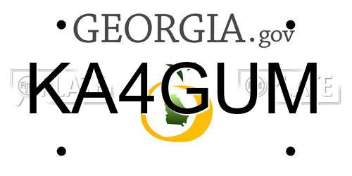 KA4GUM Georgia License Plate