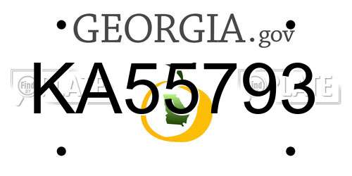 KA55793 Georgia License Plate