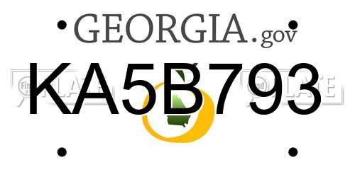 KA5B793 Georgia License Plate