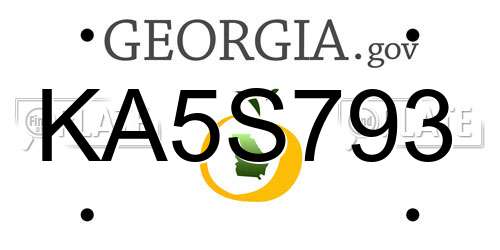 KA5S793 Georgia License Plate