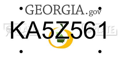 KA5Z561 Georgia License Plate