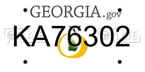 KA76302 Georgia License Plate